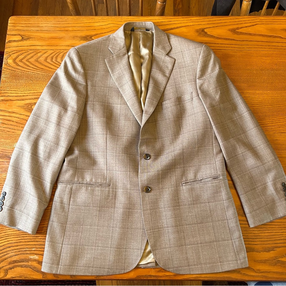 Brooks Brothers “346” Madison Fit Tan Plaid Blazer